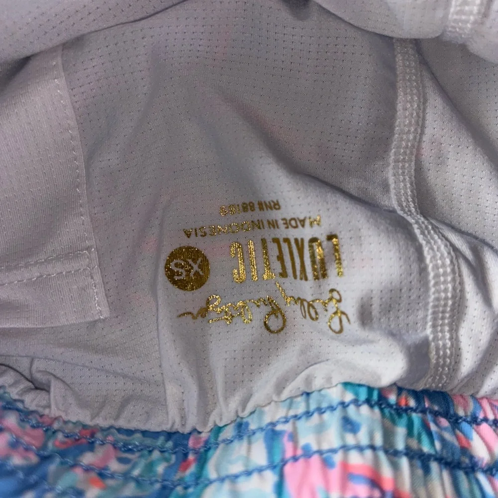 lululemon athletica Blue and Pink Paisley Athletic Shorts